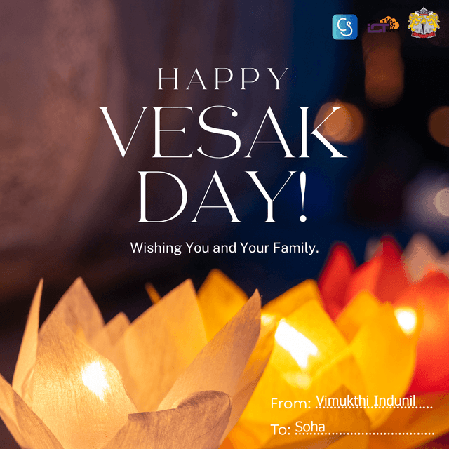 Yellow Happy Vesak Day Photocentric Instagram Post