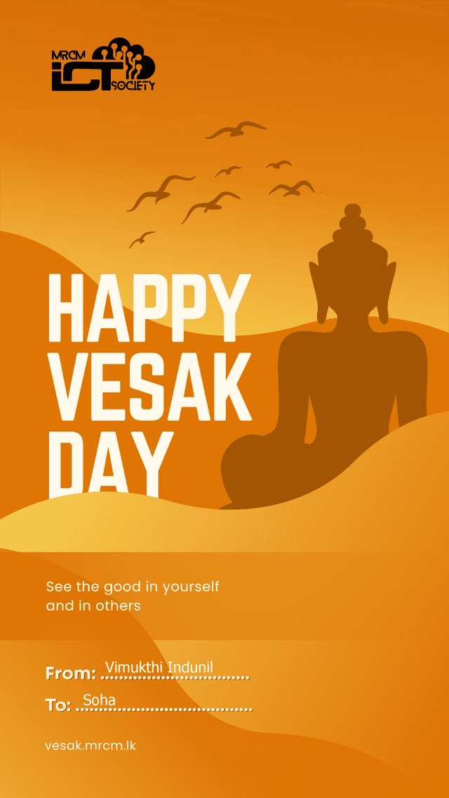 Yellow Orange Simple Minimalist Vesak Day Instagram Story