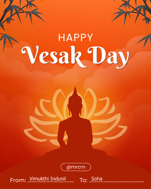 Orange Illustrated Vesak Day Instagram Post