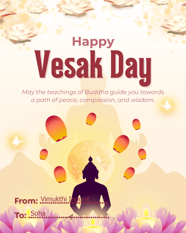 Yellow Happy Vesak Day Instagram Post